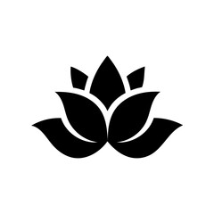 Floral bloom icon minimalist logo design with white background for nature and wellness