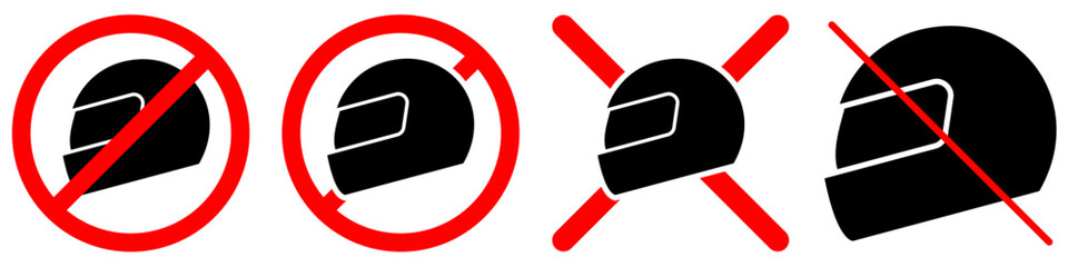 No helmet sign vector, a clear symbol for prohibited head protection or unsafe work zones. Ideal for warning signs, safety regulations, and restricted access areas on construction sites.