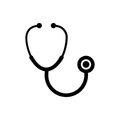 Stethoscope icon minimalist logo design with white background for healthcare branding