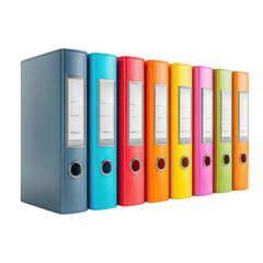 Row of colorful file folders