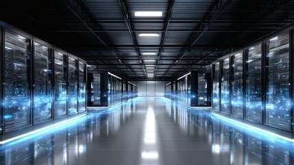 Naklejka premium Modern Data Center Interior Design