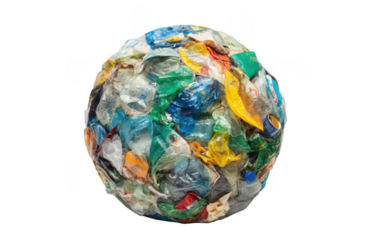 Plastic waste globe