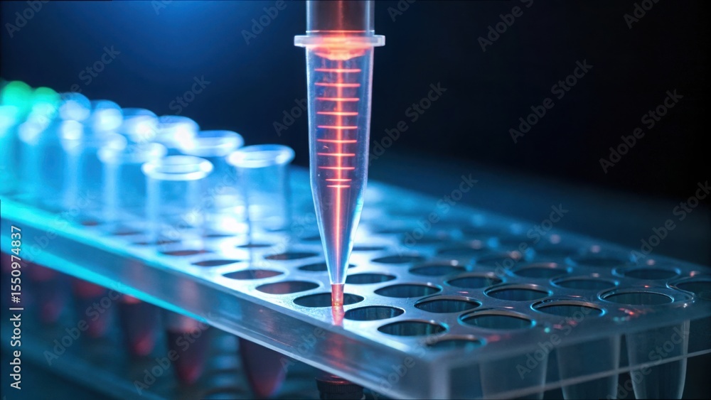 Poster detailed shot of dna amplification process in pcr standard method