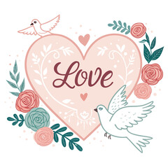 Love Clipart Vector Design – Romantic Heart Illustrations and Cute Love Elements for Valentine’s Day, Wedding Invitations, Greeting Cards, Scrapbooking, and Romantic Graphic Projects

