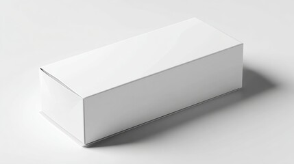 Minimalist white box on a plain gray background, ideal for mockups and packaging design presentations.