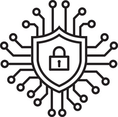 Cyber security icon . Security logo Artificial Intelligence Keyhole symbol speed internet technology sign for graphic design, logo, web site, social media, mobile app, ui illustration