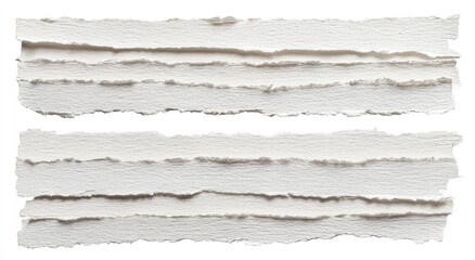 Two torn paper strips, horizontal, light beige