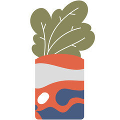 flower in pot vector icon isolated on white