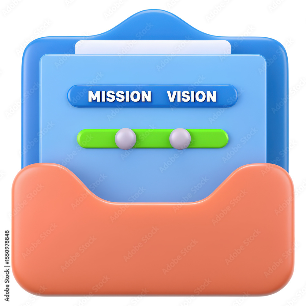 Aufkleber a colorful 3d illustration of a folder containing a document labeled 