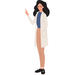 woman doctor in lab coat vector medicine icon isolated on white