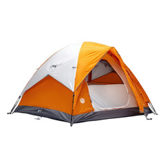 Orange and white dome tent