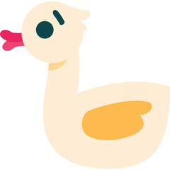 inflatable duck children toy vector icon isolated on white