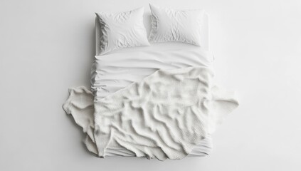 Obraz premium Empty Bed, White Sheets