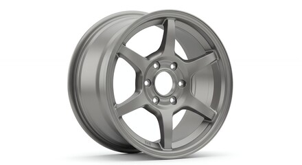 Obraz premium Gray alloy wheel for automotive application
