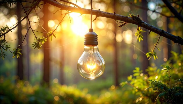 Luz suspendida en bosque dorado al amanecer, evocando renovaci&oacute;n diaria, energ&iacute;a creativa y visi&oacute;n consciente del entorno