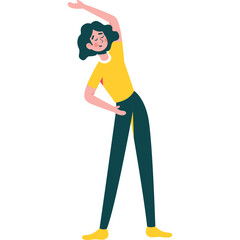 woman doing morning exercises vector icon isolated on white