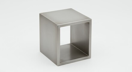 Modern light gray hollow cube design object
