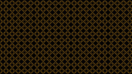Gold geometric pattern on black background creating a seamless repeating decorative design effect