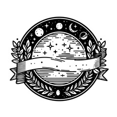 Cosmic Celestial Badge: Space Galaxy Design