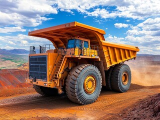 Obraz premium selective focus, sand delivery and unloading