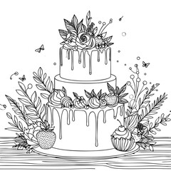 Delicious Wedding Cake with Floral Design