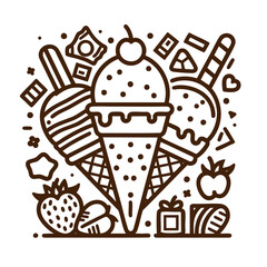 Sweet Ice Cream Cones and Treats