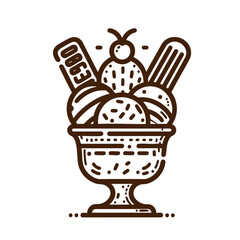A delightful ice cream sundae in a vintage glass bowl