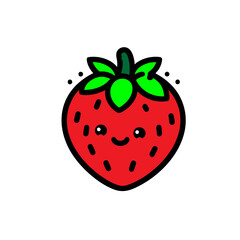 Cute Cartoon Strawberry Illustration