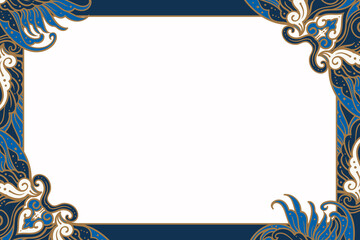 Biru Putih dan Cokelat Ornamen Batik Sertifikat Penghargaan (3000 x 2000 piksel) - 1