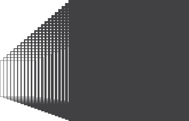 Square black gradient frame with blended line effect. Geometric shape