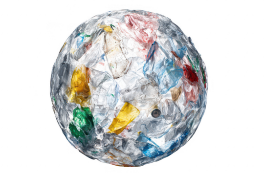 Plastic-filled globe, representing pollution