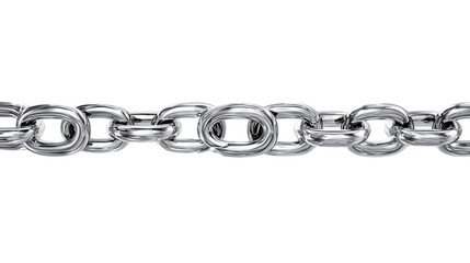 Obraz premium Metallic Chain Links on Transparent Background, PNG