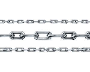 Fototapeta premium Metallic Chains with Varying Link Sizes on Transparent Background, PNG