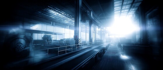 Industrial interior with striking light effects