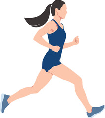 young woman running