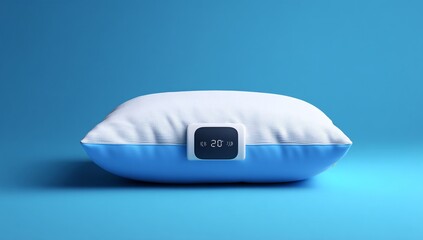 Smart pillow with noise-canceling technology visualized in a 3D design