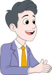 Smiling Businessman Leading Meeting Office Leadership Vector