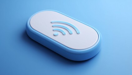 Compact Wi-Fi extender, 3D model placed against a simple, clear background