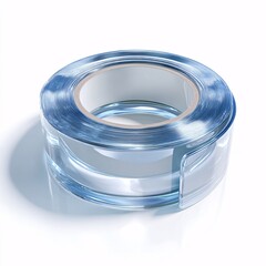 3D icon of a roll of transparent tape, ideal for simple and efficient use.