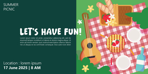 Hello Summer Vector Banner Background Template Design