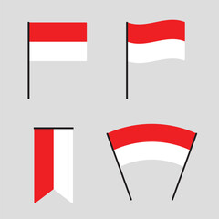 The national flag of Indonesia. Flat design illustration.	