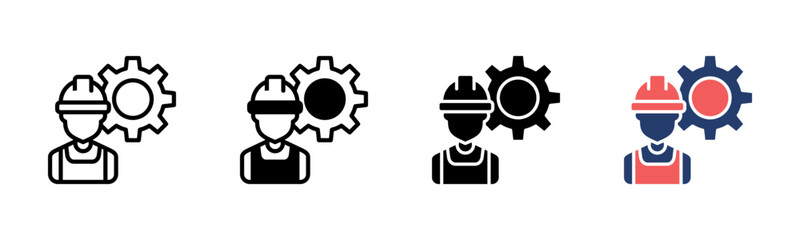 Worker icon sheet multiple style collection