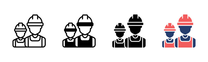 Project Worker icon sheet multiple style collection