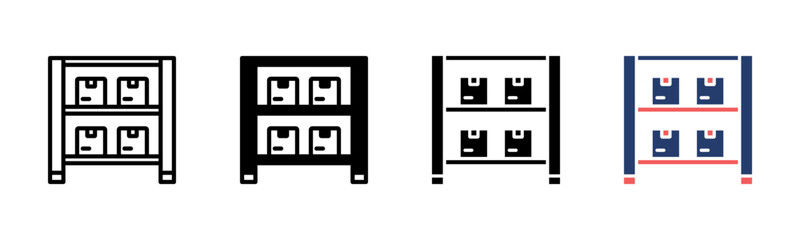Shelving icon sheet multiple style collection