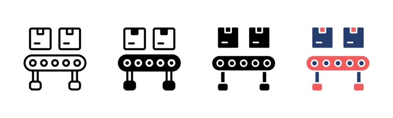 Conveyor Belt icon sheet multiple style collection