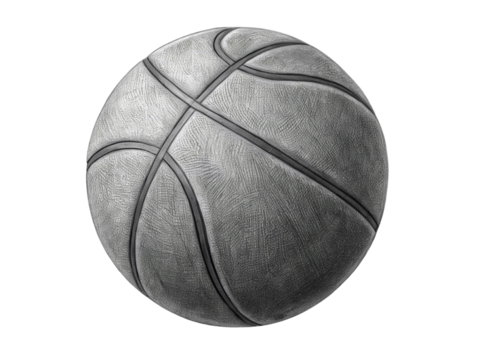 Basketball painting isolated on a white background.