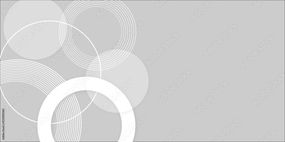 Poster modern white and gray circle gradient trendy background. grey abstract background geometry circle, d