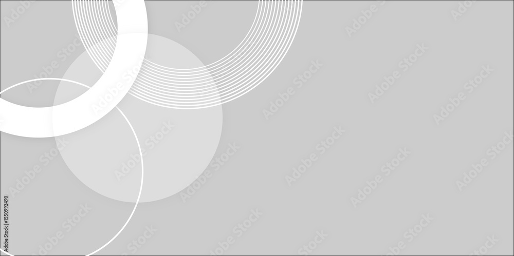 Poster modern white and gray circle gradient trendy background. grey abstract background geometry circle, d