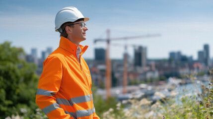 Construction Engineer Overseeing Urban Development Projects