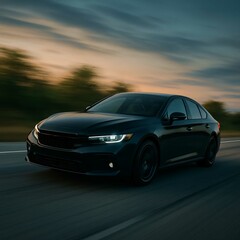 Obraz premium Speed Meets Elegance at Sunset